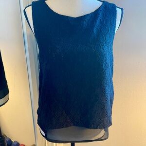 Banana Republic Black Lace Sleeveless Blouse